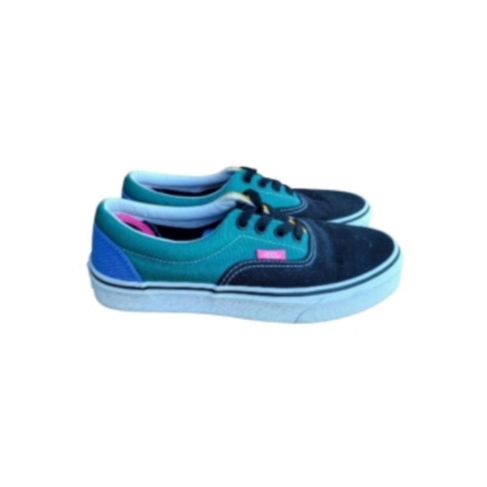 Vans Multi Color Mix MatchBlack Green Yellow Tennis Shoe Sneaker Women 6.5 Wall